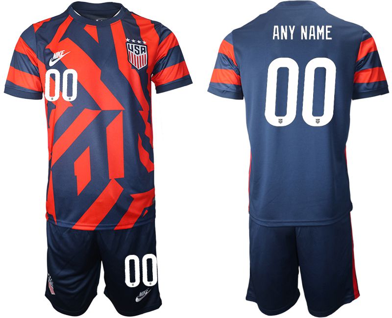 Men 2020-2021 National team United States away customized blue Nike Soccer Jersey->customized soccer jersey->Custom Jersey